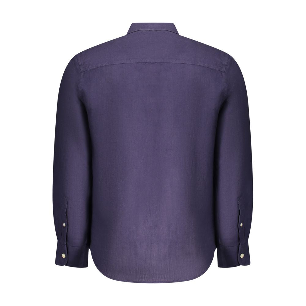 North Sails Blu Linen Men Shirt - Luxe Nova