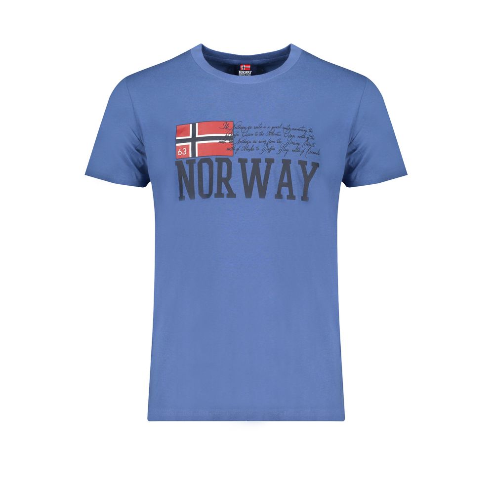 Norway 1963 Blu Cotton Men T-Shirt - Luxe Nova