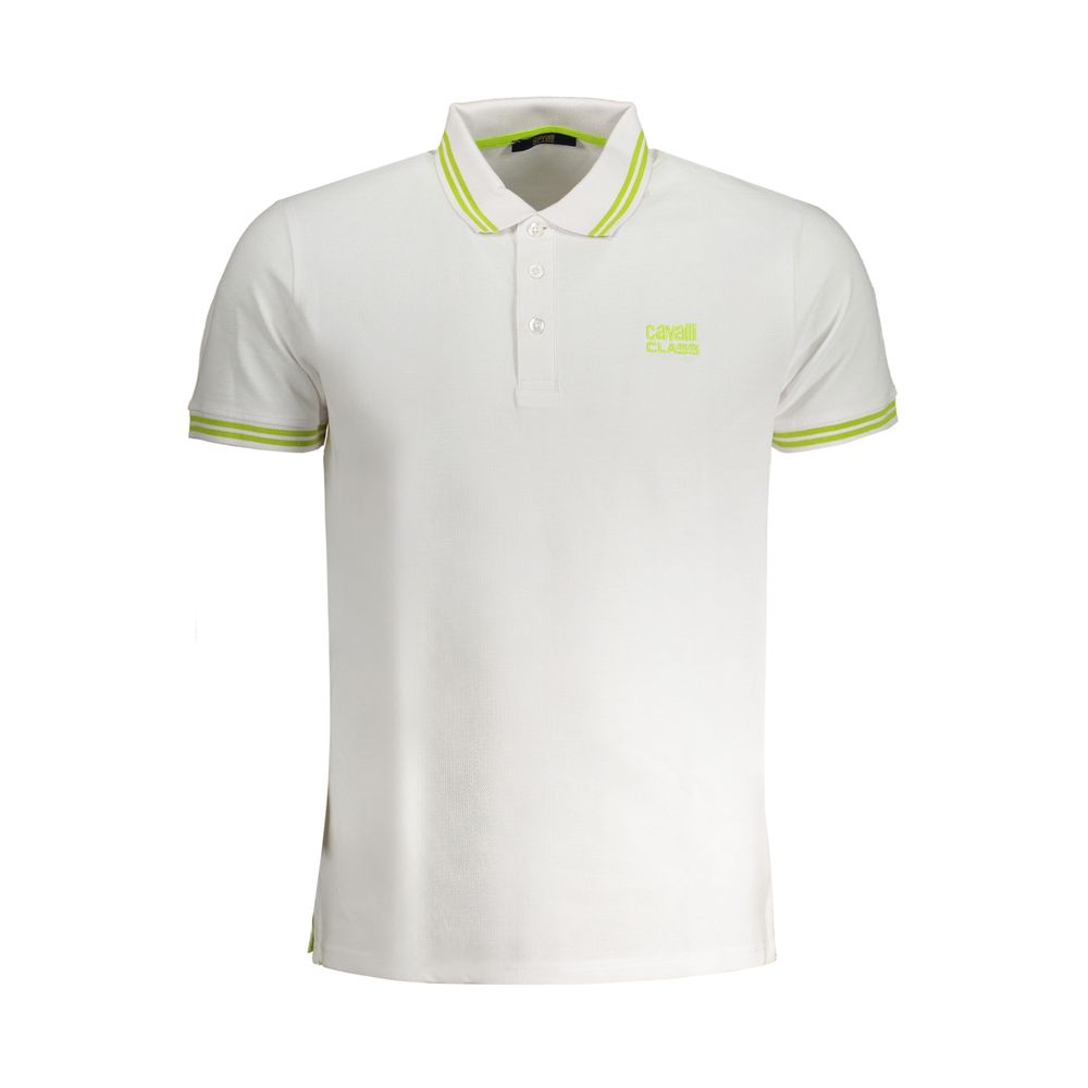 Cavalli Class White Cotton Men Polo Shirt - Luxe Nova