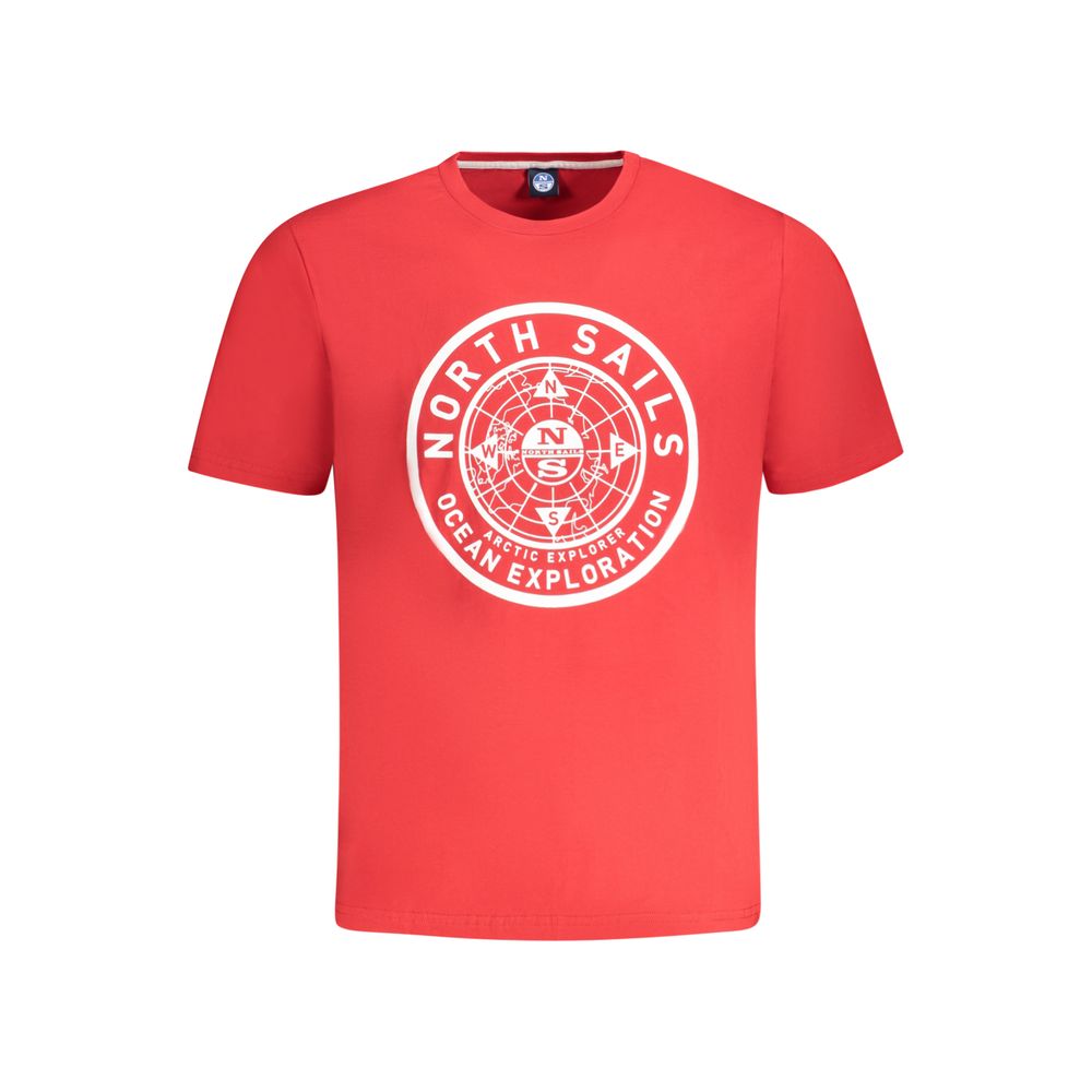North Sails Red Cotton Men T-Shirt - Luxe Nova