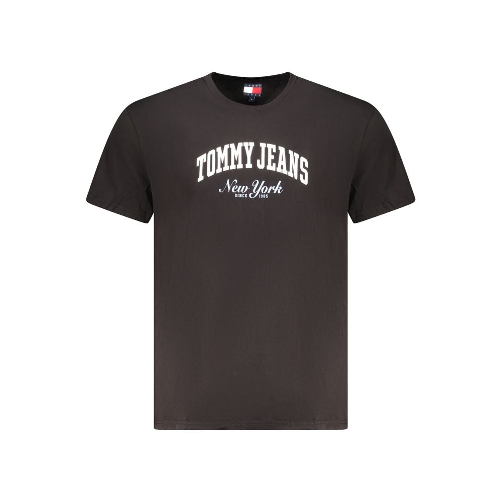 Tommy Hilfiger Black Cotton Men's T-Shirt - Luxe Nova