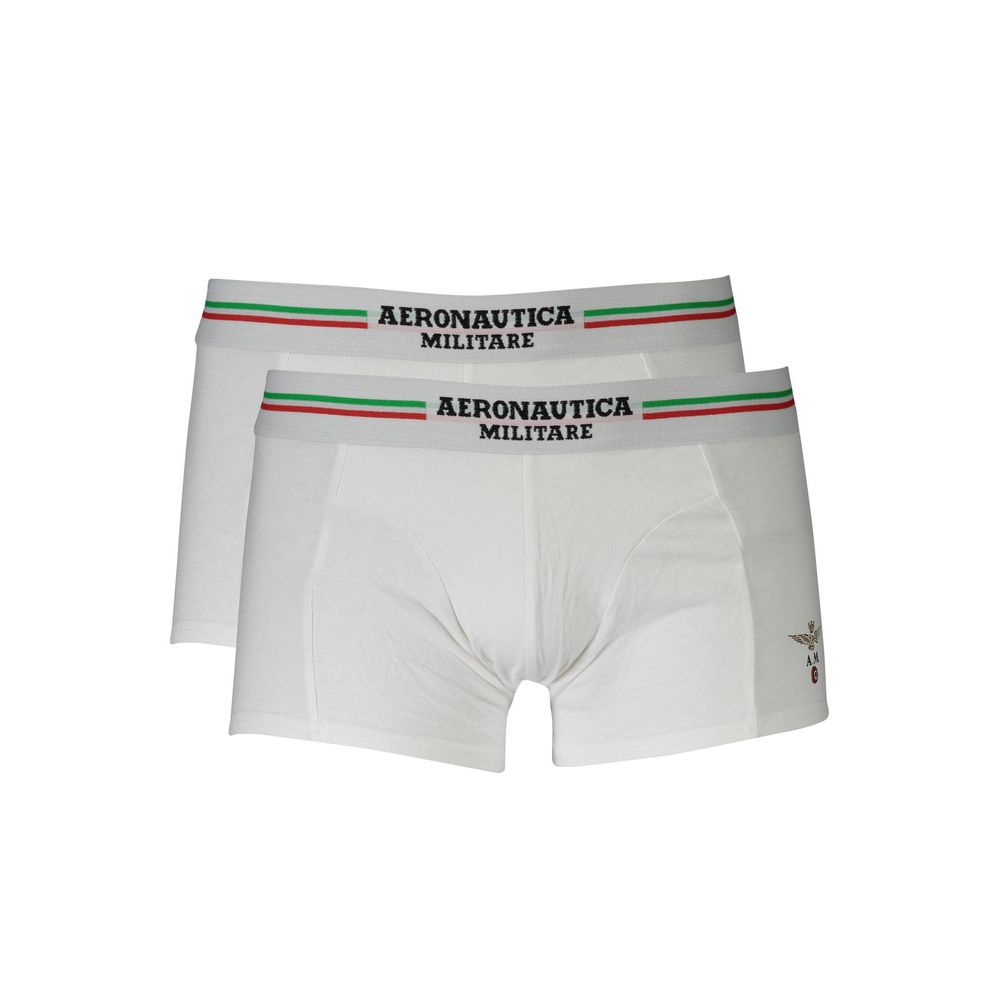 Aeronautica Militare White Cotton Men's Boxer Briefs - Luxe Nova