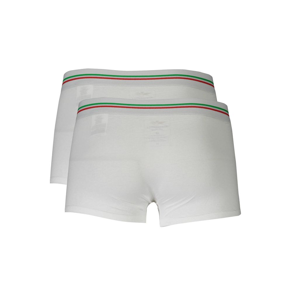 Aeronautica Militare White Cotton Men's Boxer Briefs - Luxe Nova