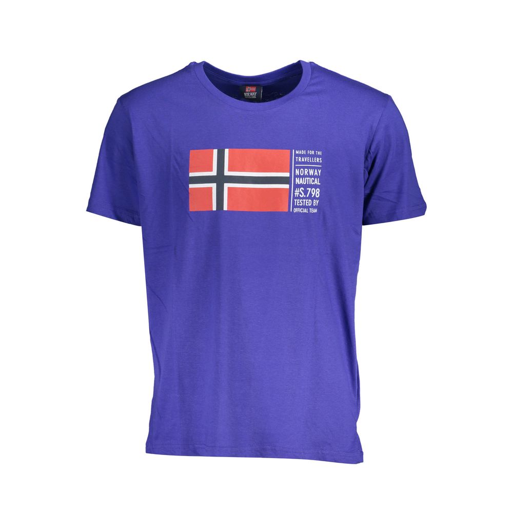 Norway 1963 Blu Cotton Men T-Shirt - Luxe Nova