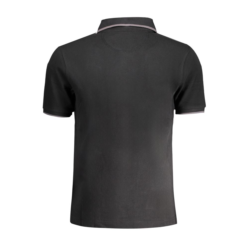 La Martina Black Cotton Men's Polo Shirt - Luxe Nova