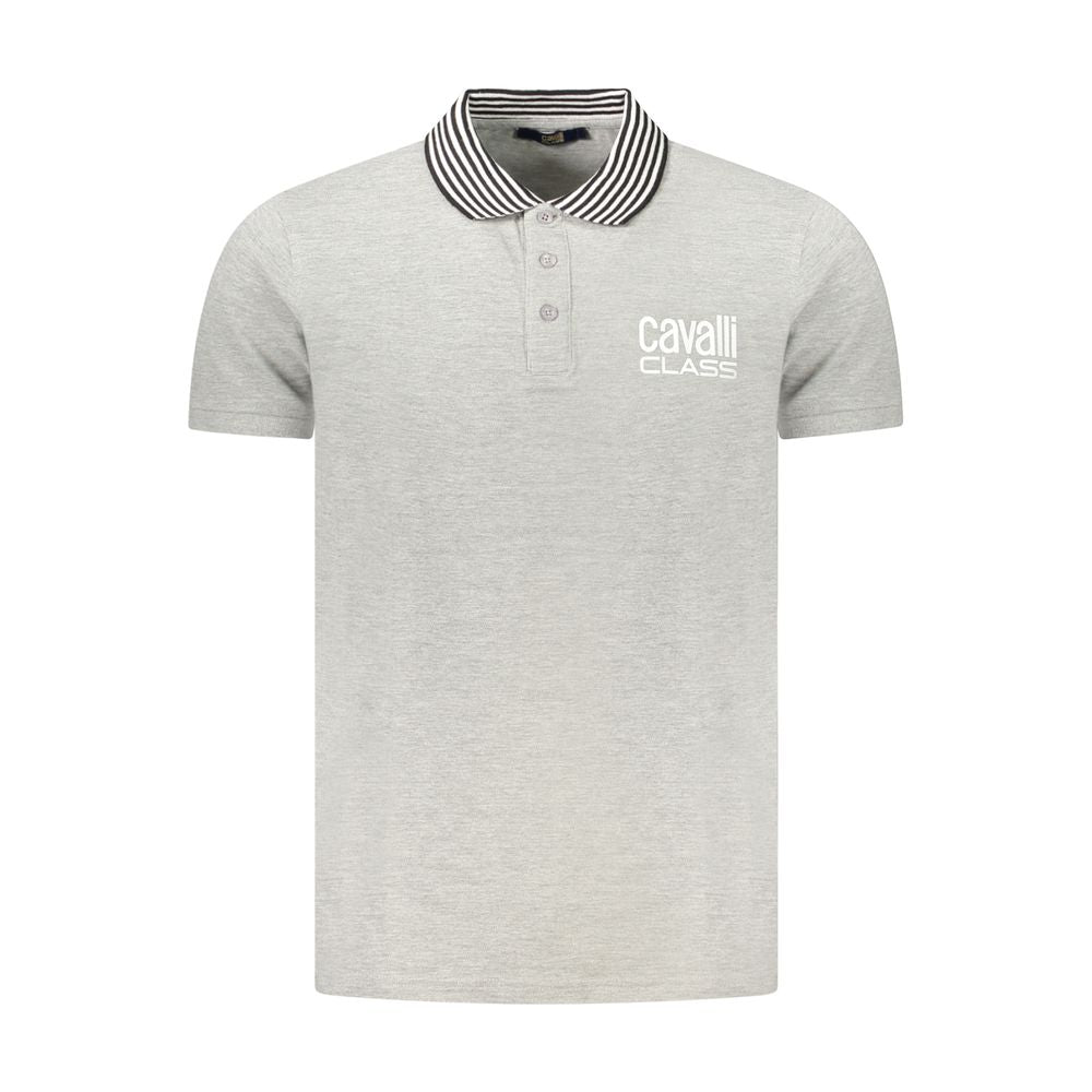 Cavalli Class Grigio Cotton Men Polo - Luxe Nova