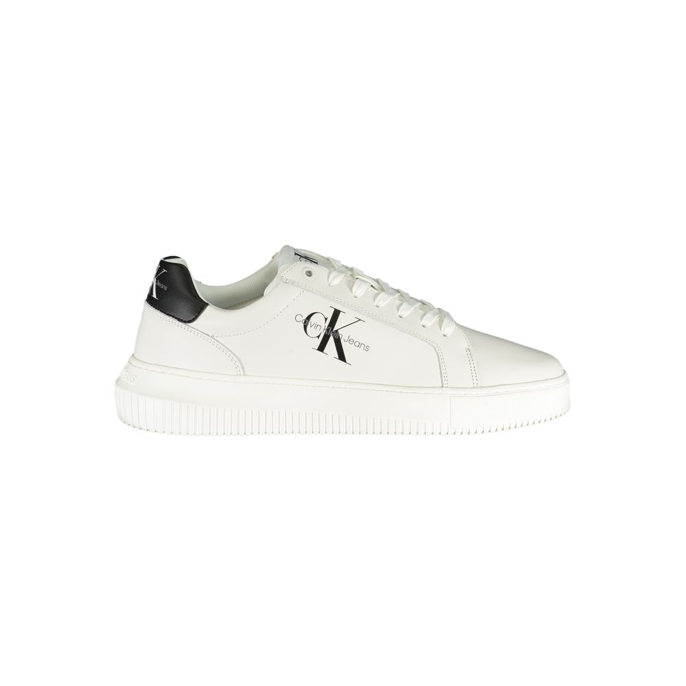 Calvin Klein Sophisticated White Lace-Up Sneakers - Luxe Nova