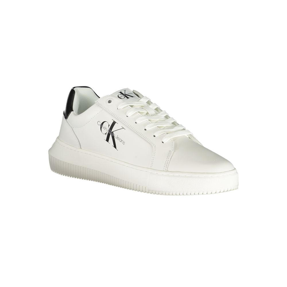 Calvin Klein Sophisticated White Lace-Up Sneakers - Luxe Nova