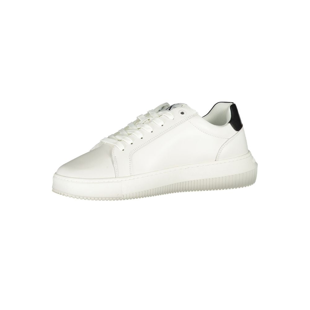 Calvin Klein Sophisticated White Lace-Up Sneakers - Luxe Nova