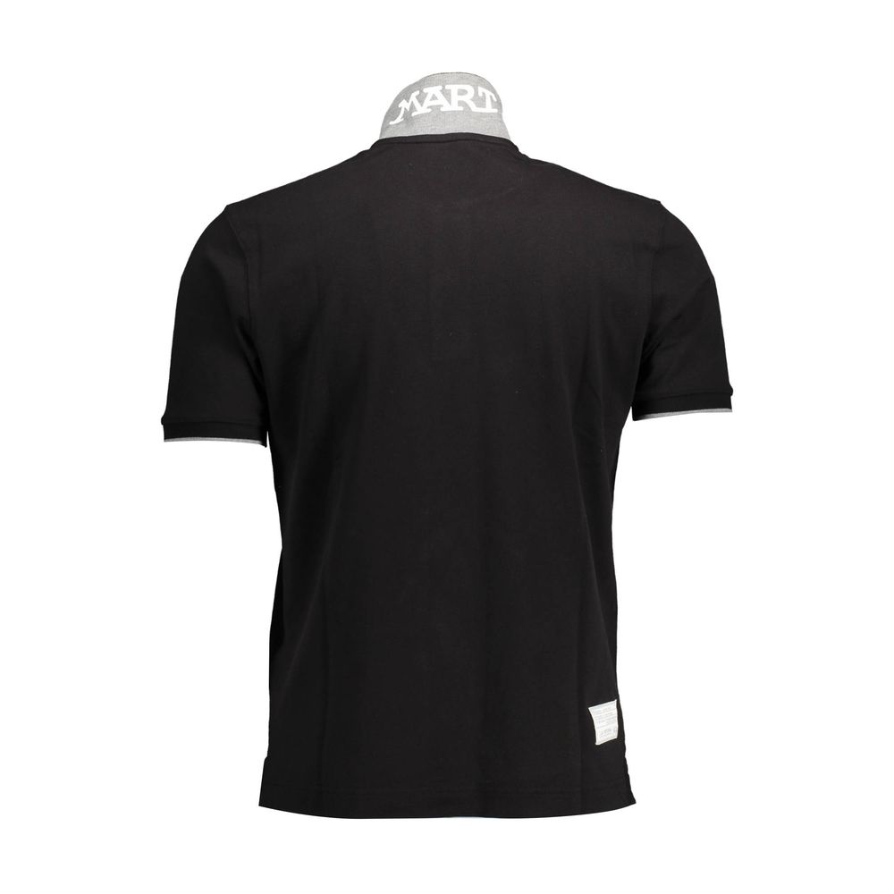 La Martina Black Cotton Men Polo Shirt - Luxe Nova