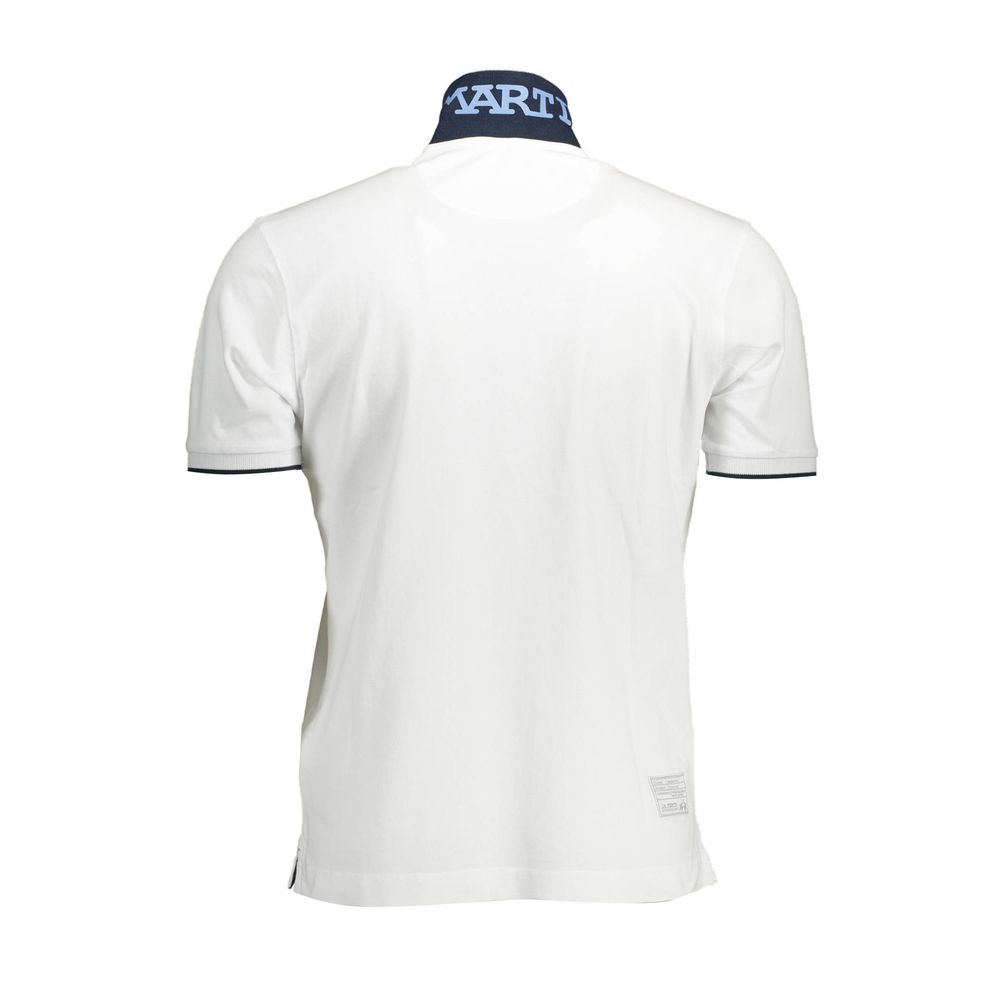 La Martina White Cotton Men Polo Shirt - Luxe Nova