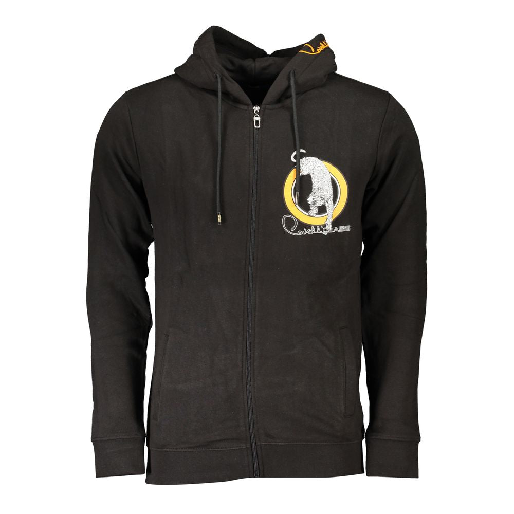 Cavalli Class Black Cotton Men's Hooded Sweatshirt - Luxe Nova