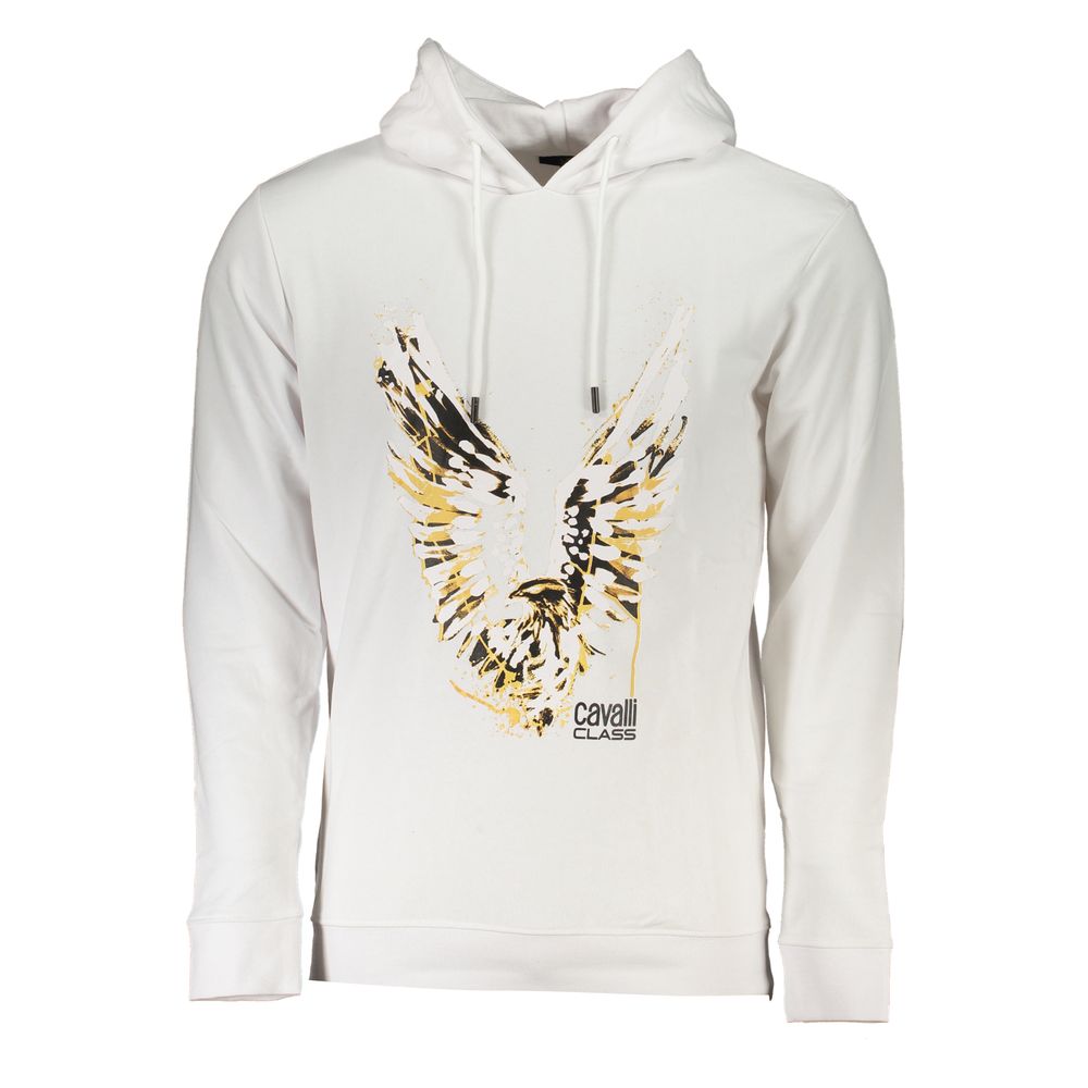 Cavalli Class White Cotton Men Sweater - Luxe Nova