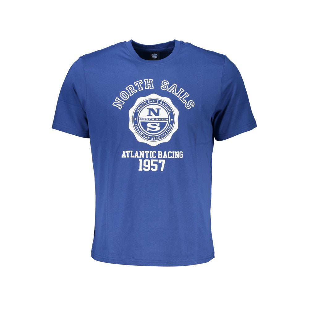 North Sails Blue Cotton Men T-Shirt - Luxe Nova