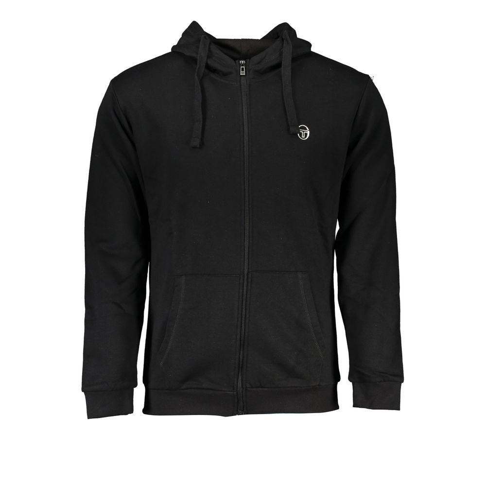 Sergio Tacchini Black Cotton Men's Hooded Sweatshirt - Luxe Nova