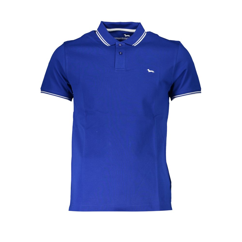 Harmont & Blaine Blu Cotton Men Polo Shirt - Luxe Nova