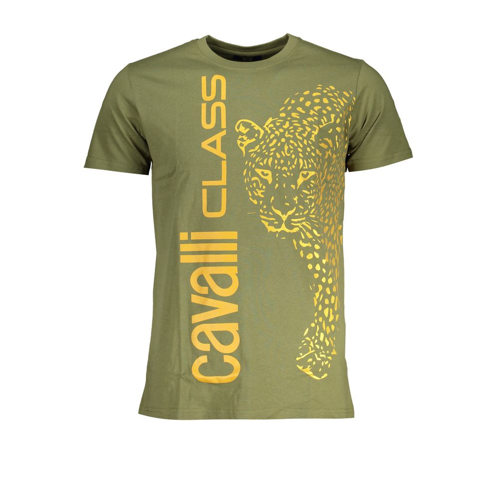 Cavalli Class Verde Cotton Men T-Shirt - Luxe Nova