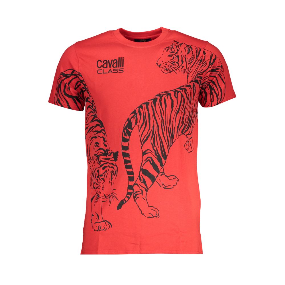Cavalli Class Red Cotton Men T-Shirt - Luxe Nova