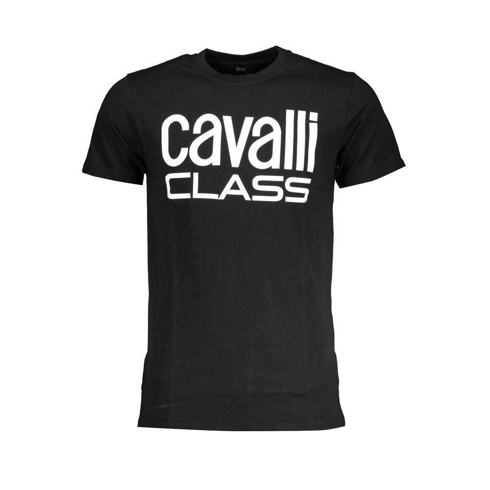 Cavalli Class Black Cotton Men T-Shirt - Luxe Nova