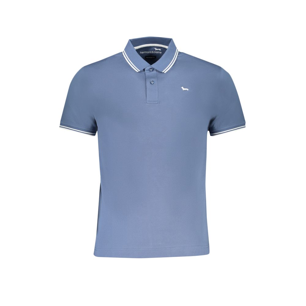Harmont & Blaine Blue Cotton Men's Polo Shirt - Luxe Nova