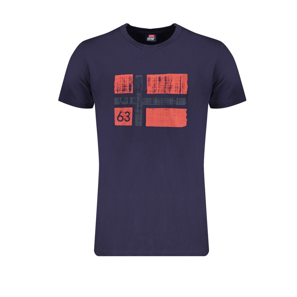 Norway 1963 Blue Cotton Men's T-Shirt - Luxe Nova