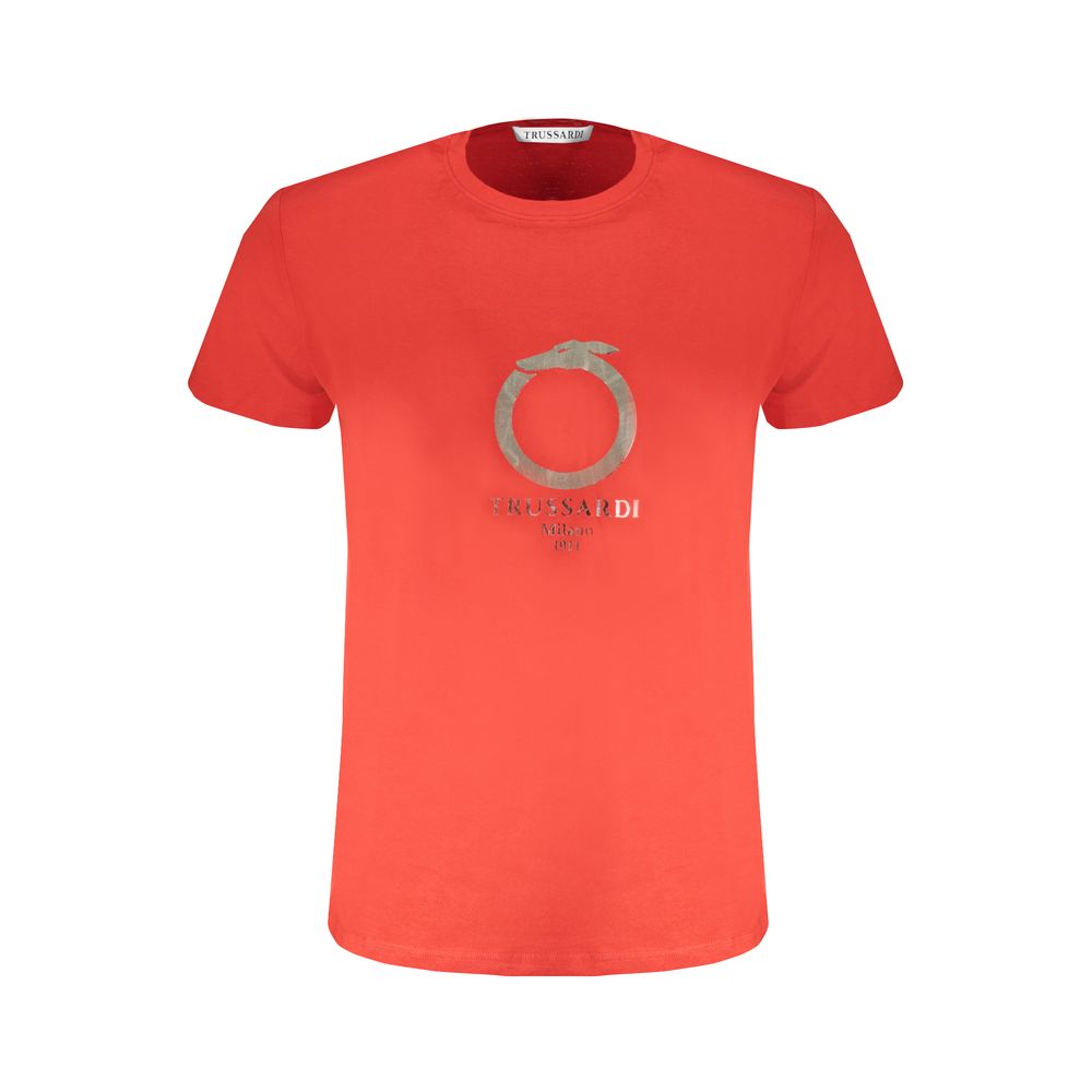 Trussardi Red Cotton Men T-Shirt - Luxe Nova