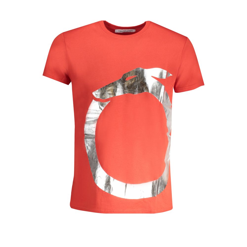Trussardi Rosso Cotton Men T-Shirt - Luxe Nova