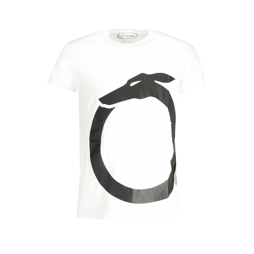Trussardi White Cotton Men's T-Shirt - Luxe Nova