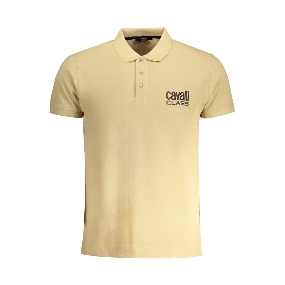 Cavalli Class Beige Cotton Men Polo-Shirt - Luxe Nova
