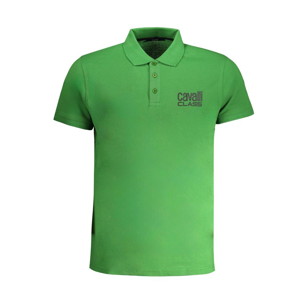 Cavalli Class Verde Cotton Men's Polo Shirt - Luxe Nova