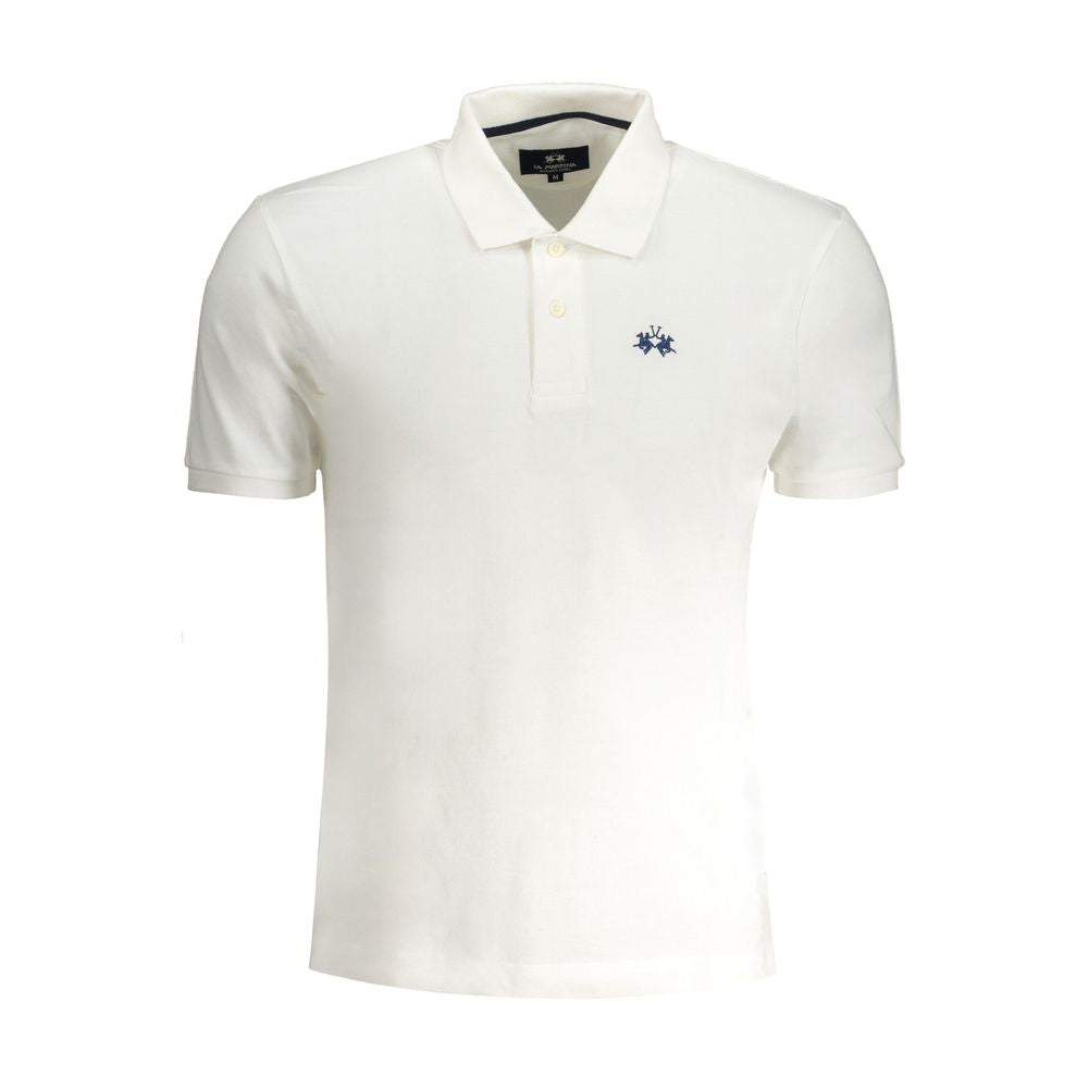 La Martina White Cotton Men Polo Shirt - Luxe Nova