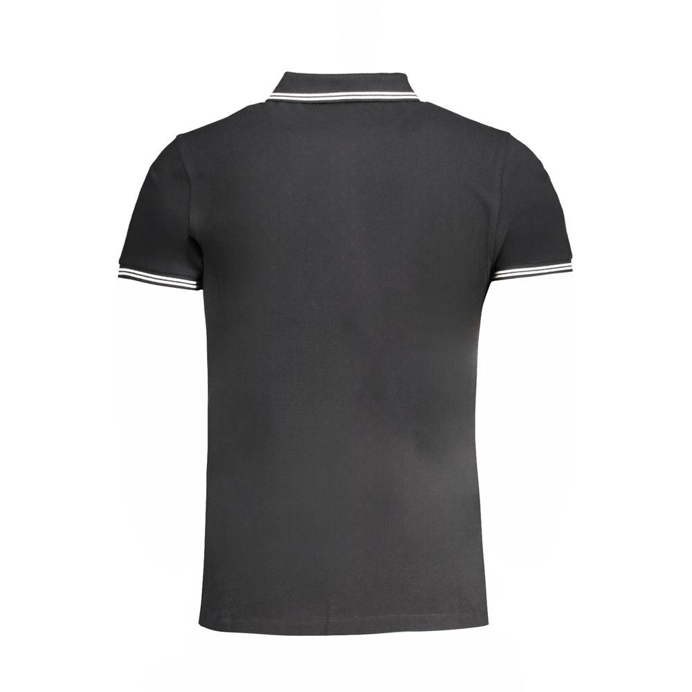 Cavalli Class Nero Cotton Men Polo - Luxe Nova