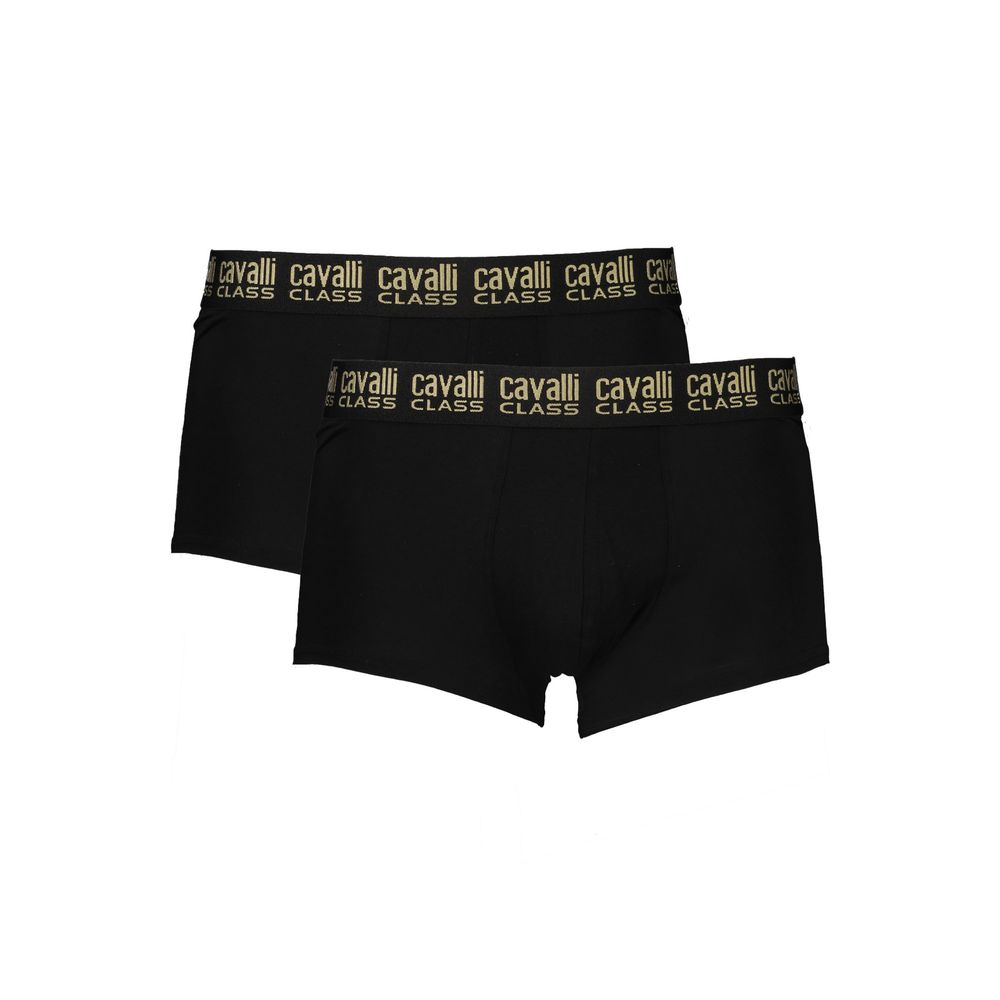 Cavalli Class Black Cotton Men's Boxer Underwear Pair - Luxe Nova
