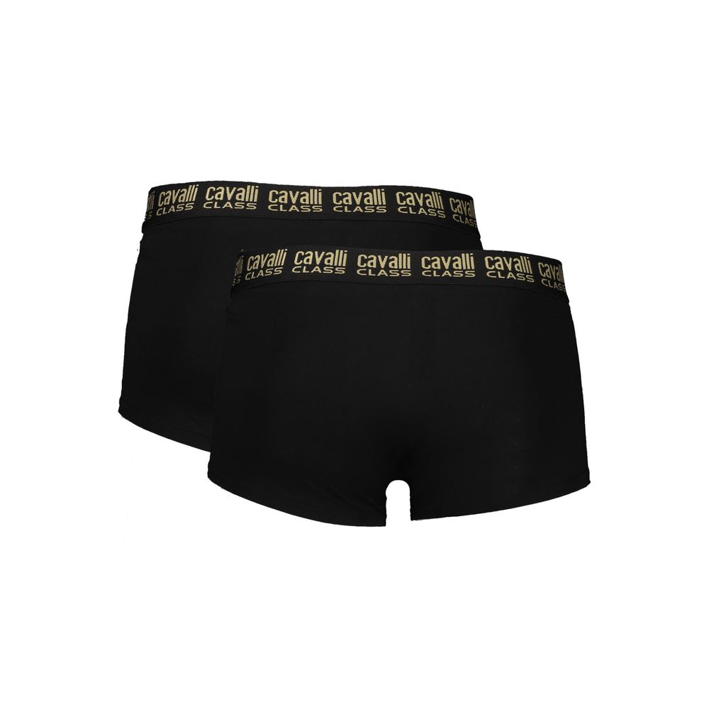 Cavalli Class Black Cotton Men's Boxer Underwear Pair - Luxe Nova