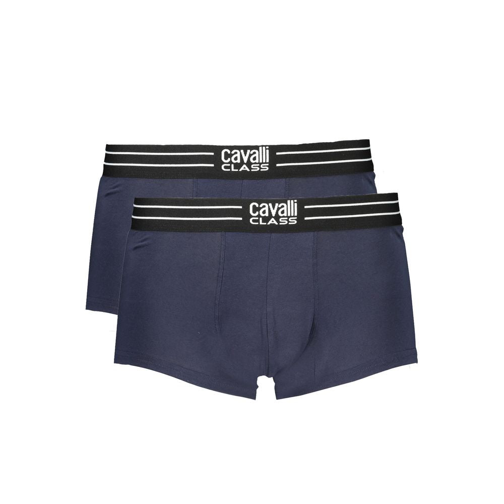 Cavalli Class Blue Cotton Men Boxer - Luxe Nova