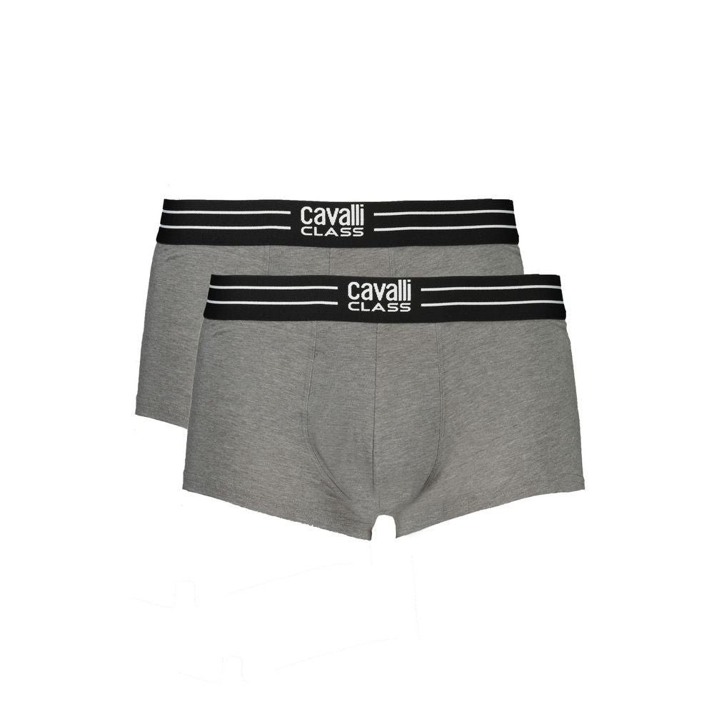 Cavalli Class Grigio Cotton Men's Boxer Underwear - Luxe Nova