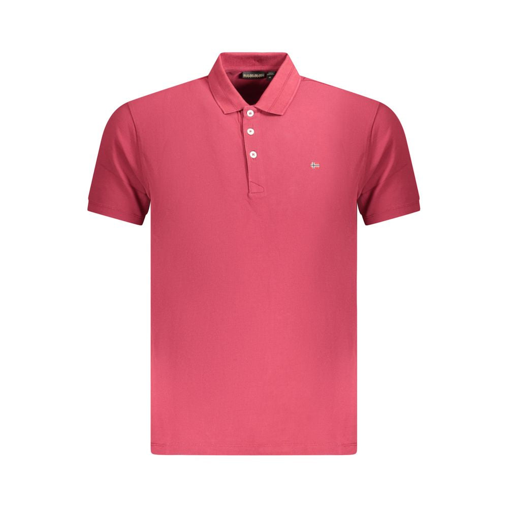 Napapijri Red Cotton Men Polo Shirt - Luxe Nova