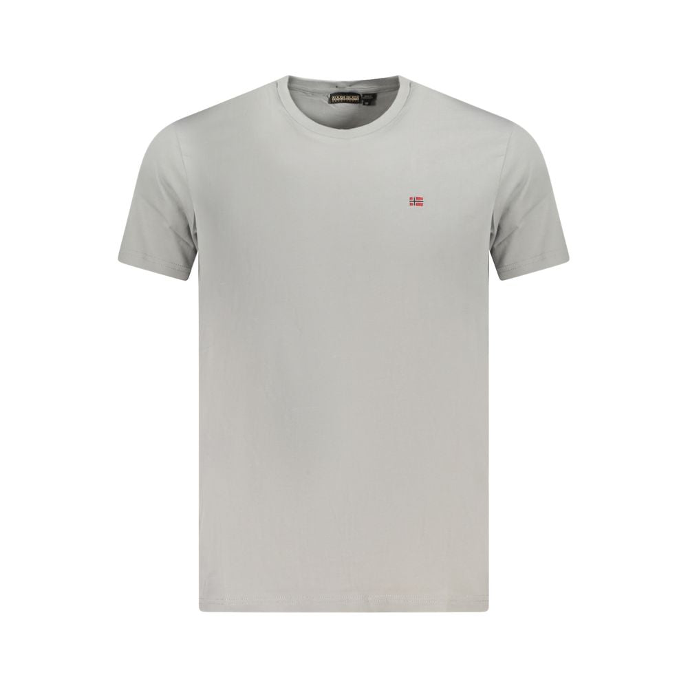 Napapijri Grigio Cotton Men T-Shirt - Luxe Nova