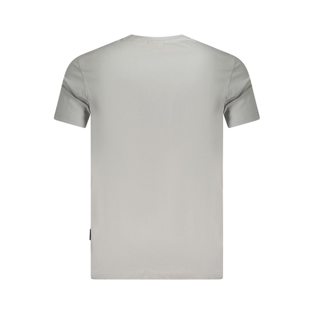 Napapijri Grigio Cotton Men T-Shirt - Luxe Nova