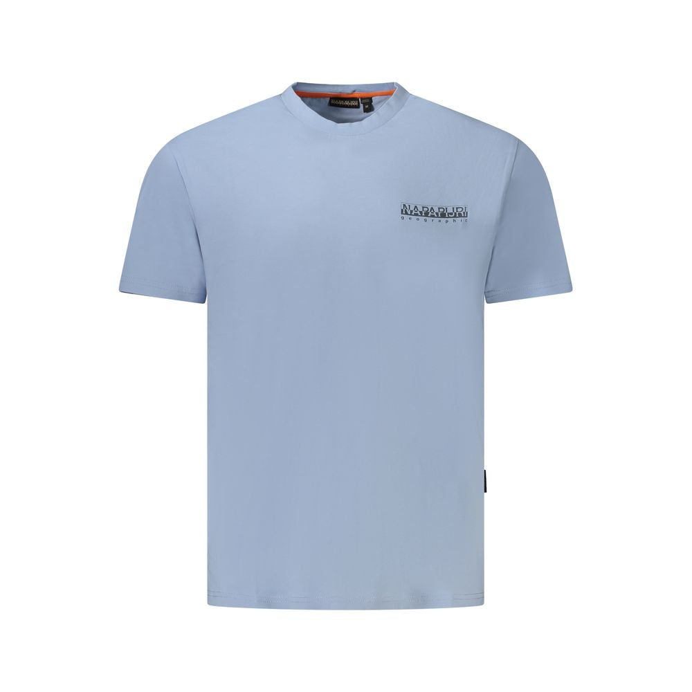 Napapijri Light Blue Cotton Men T-Shirt - Luxe Nova