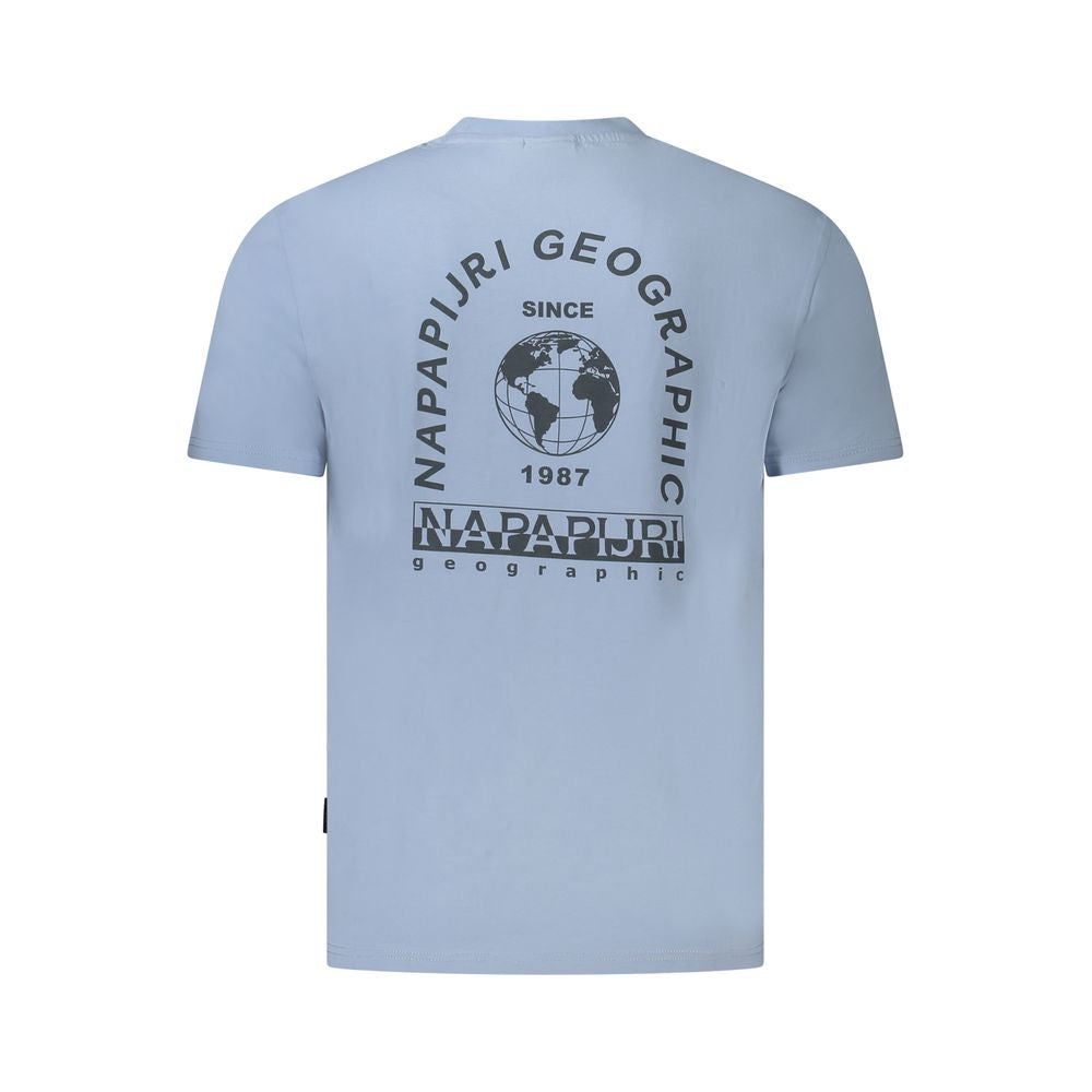 Napapijri Light Blue Cotton Men T-Shirt - Luxe Nova
