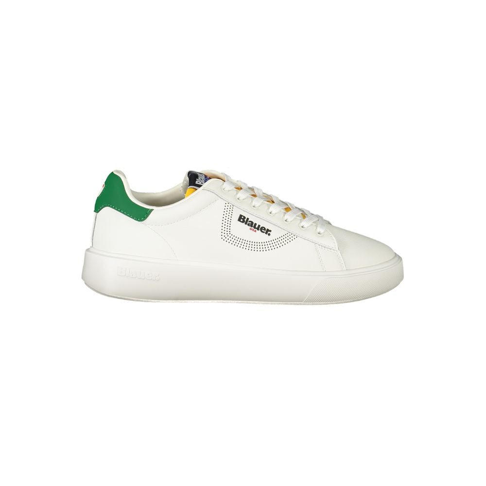 Blauer White Polyurethane Men Sneaker - Luxe Nova