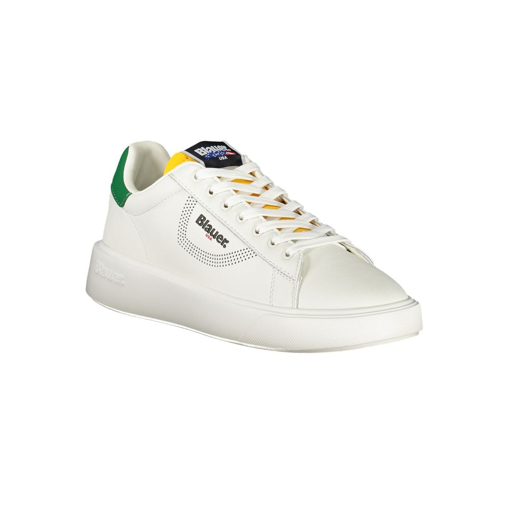 Blauer White Polyurethane Men Sneaker - Luxe Nova