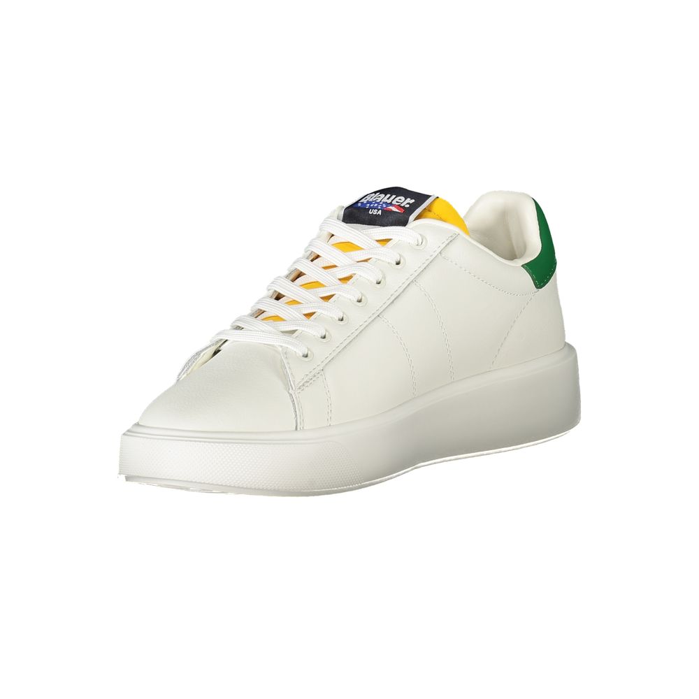 Blauer White Polyurethane Men Sneaker - Luxe Nova