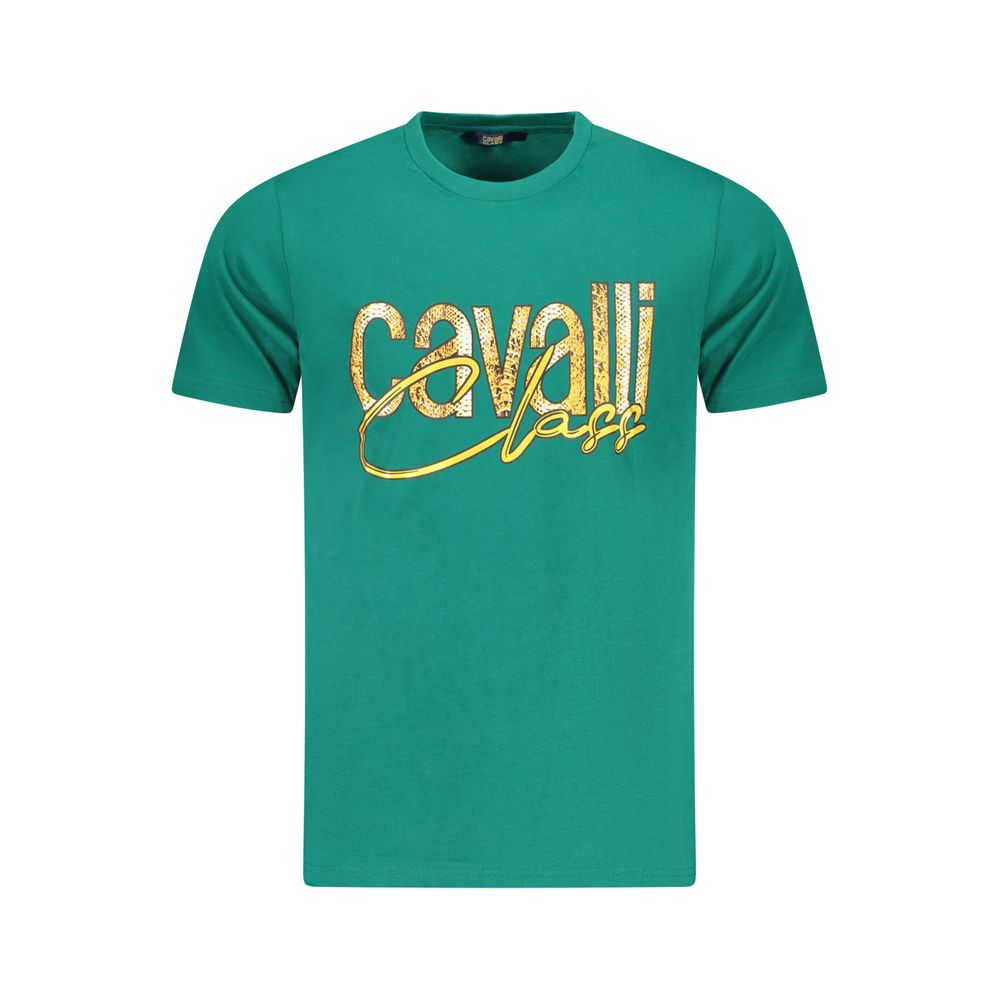 Cavalli Class Verde Cotton Men T-Shirt - Luxe Nova