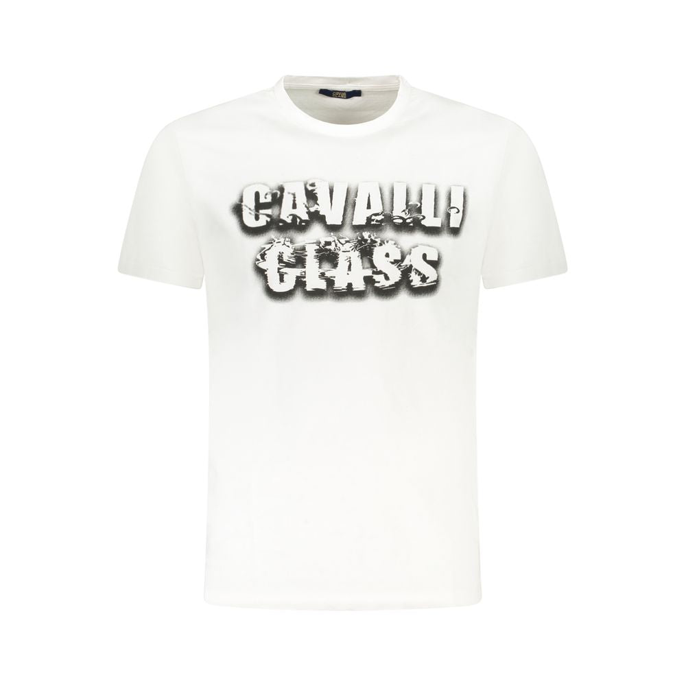 Cavalli Class Bianco Cotton Men T-Shirt - Luxe Nova