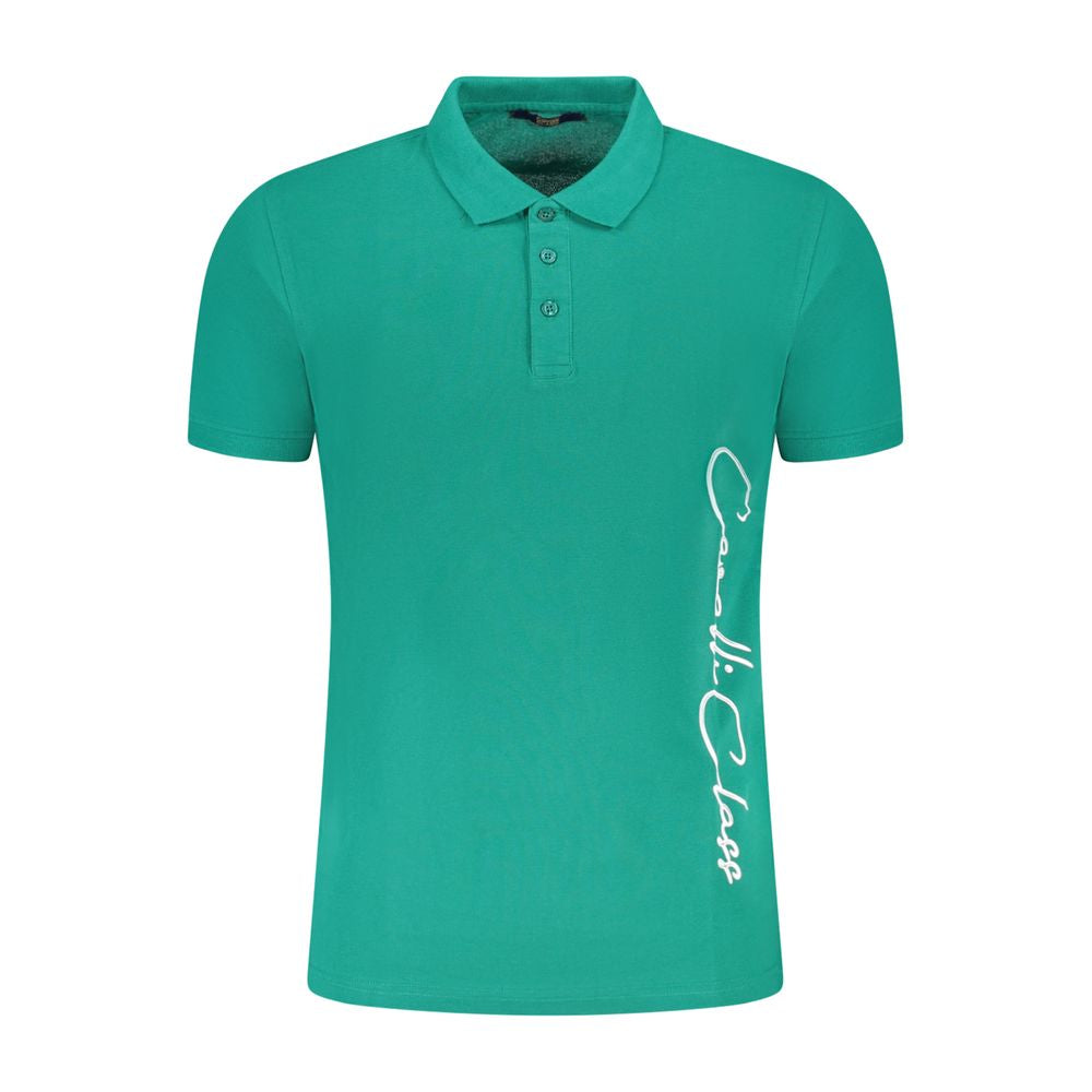 Cavalli Class Verde Cotton Men Polo - Luxe Nova