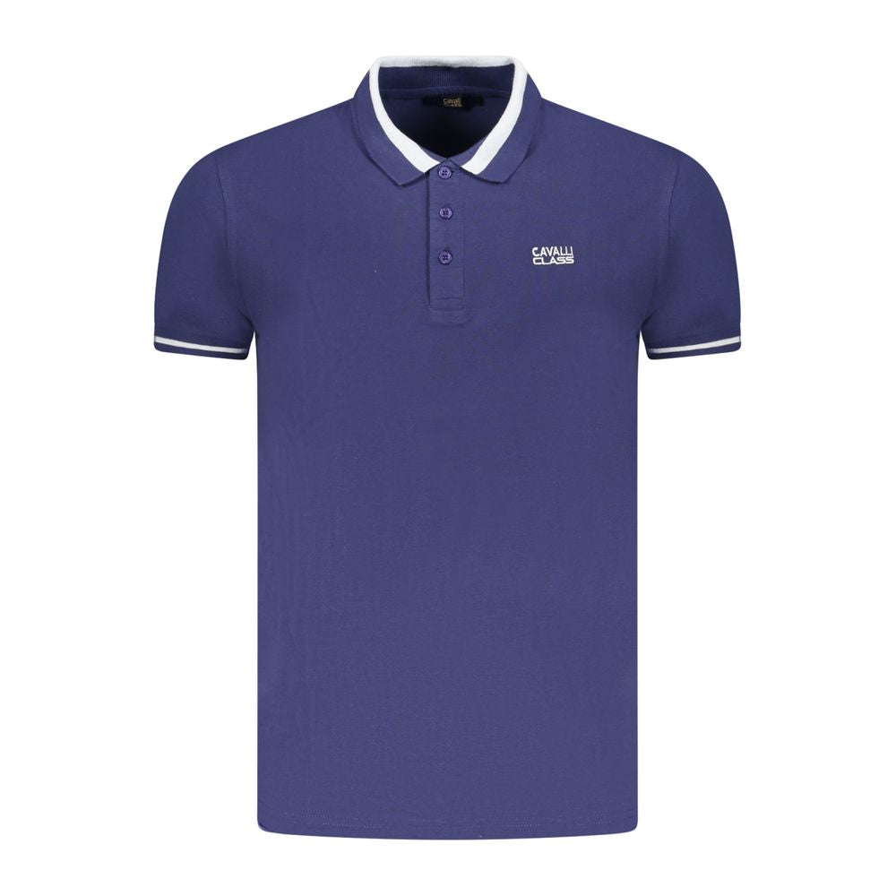 Cavalli Class Blu Cotton Men Polo - Luxe Nova