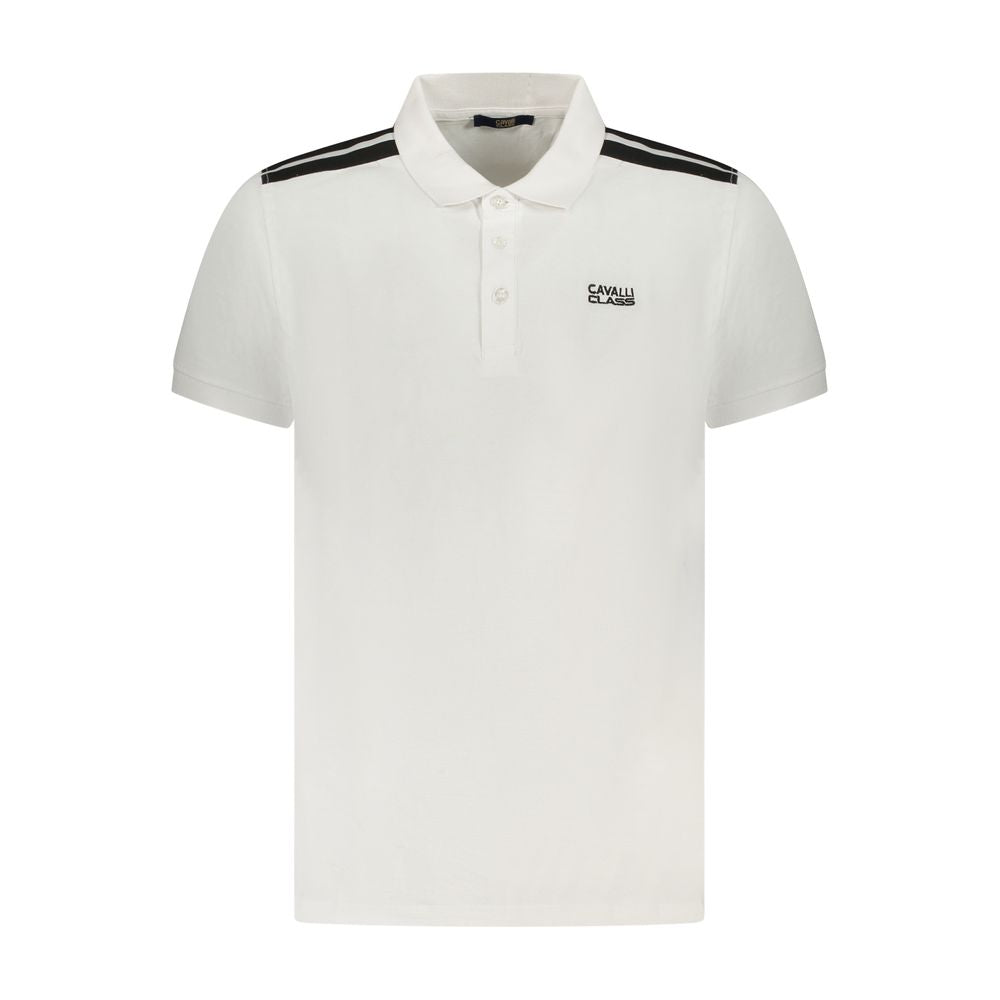 Cavalli Class White Cotton Mens Polo Shirt - Luxe Nova