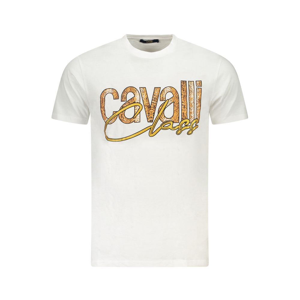 Cavalli Class White Cotton Men T-Shirt - Luxe Nova